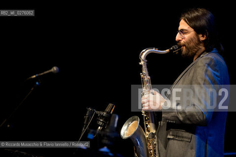 Roma, Auditorium Parco della Musica 17 05 2013.Festival del sassofono Roberto Gatto.special guest .Max Ionata, Francesco Bearzatti, Luca Fattorini.Roberto Gatto batteria.Max Ionata sassofono.Francesco Bearzatti sassofono.Luca Fattorini basso. ©Riccardo Musacchio & Flavio Ianniello/Rosebud2