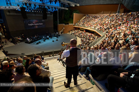Rome, Auditorium Music Park  Jun 29 2013.Luglio suona bene 2013 .Goran Bregovic La Notte della Taranta .Wedding and Funeral Band, Orchestra de La Notte della Taranta .Enza Pagliara voce and Alessia Tondo voice.. ©Riccardo Musacchio & Flavio Ianniello/Rosebud2