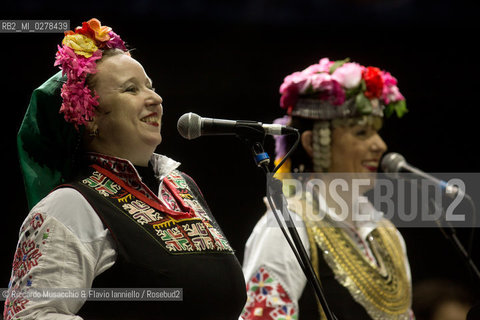 Rome, Auditorium Music Park  Jun 29 2013.Luglio suona bene 2013 .Goran Bregovic La Notte della Taranta .Wedding and Funeral Band, Orchestra de La Notte della Taranta .Enza Pagliara voce and Alessia Tondo voice.. ©Riccardo Musacchio & Flavio Ianniello/Rosebud2