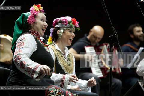 Rome, Auditorium Music Park  Jun 29 2013.Luglio suona bene 2013 .Goran Bregovic La Notte della Taranta .Wedding and Funeral Band, Orchestra de La Notte della Taranta .Enza Pagliara voce and Alessia Tondo voice.. ©Riccardo Musacchio & Flavio Ianniello/Rosebud2