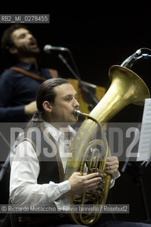 Rome, Auditorium Music Park  Jun 29 2013.Luglio suona bene 2013 .Goran Bregovic La Notte della Taranta .Wedding and Funeral Band, Orchestra de La Notte della Taranta .Enza Pagliara voce and Alessia Tondo voice.. ©Riccardo Musacchio & Flavio Ianniello/Rosebud2