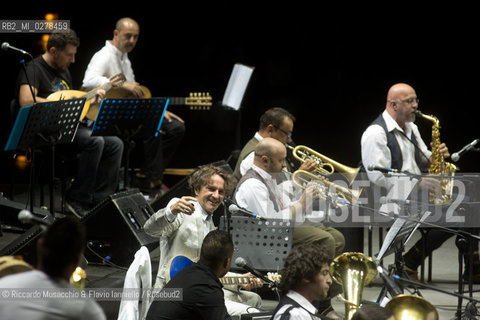 Rome, Auditorium Music Park  Jun 29 2013.Luglio suona bene 2013 .Goran Bregovic La Notte della Taranta .Wedding and Funeral Band, Orchestra de La Notte della Taranta .Enza Pagliara voce and Alessia Tondo voice.. ©Riccardo Musacchio & Flavio Ianniello/Rosebud2
