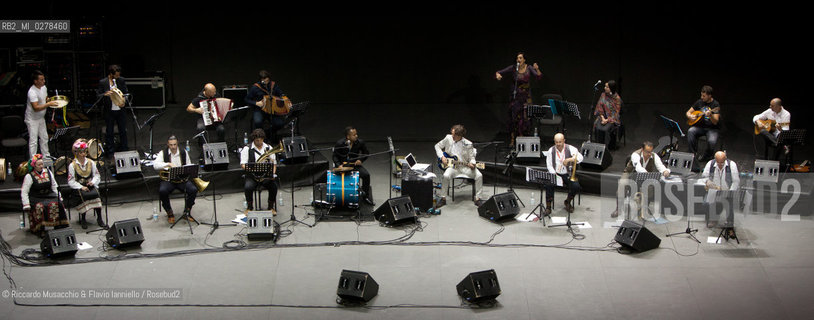 Rome, Auditorium Music Park  Jun 29 2013.Luglio suona bene 2013 .Goran Bregovic La Notte della Taranta .Wedding and Funeral Band, Orchestra de La Notte della Taranta .Enza Pagliara voce and Alessia Tondo voice.. ©Riccardo Musacchio & Flavio Ianniello/Rosebud2