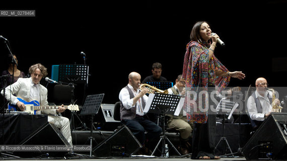 Rome, Auditorium Music Park  Jun 29 2013.Luglio suona bene 2013 .Goran Bregovic La Notte della Taranta .Wedding and Funeral Band, Orchestra de La Notte della Taranta .Enza Pagliara voce and Alessia Tondo voice.. ©Riccardo Musacchio & Flavio Ianniello/Rosebud2