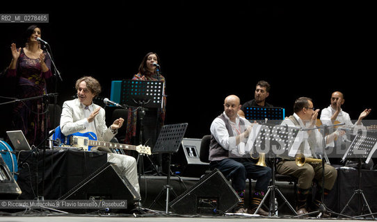 Rome, Auditorium Music Park  Jun 29 2013.Luglio suona bene 2013 .Goran Bregovic La Notte della Taranta .Wedding and Funeral Band, Orchestra de La Notte della Taranta .Enza Pagliara voce and Alessia Tondo voice.. ©Riccardo Musacchio & Flavio Ianniello/Rosebud2