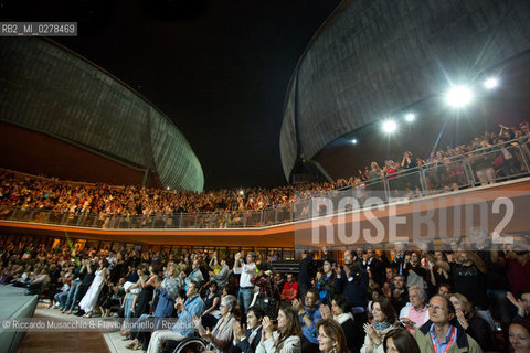 Rome, Auditorium Music Park  Jun 29 2013.Luglio suona bene 2013 .Goran Bregovic La Notte della Taranta .Wedding and Funeral Band, Orchestra de La Notte della Taranta .Enza Pagliara voce and Alessia Tondo voice.. ©Riccardo Musacchio & Flavio Ianniello/Rosebud2