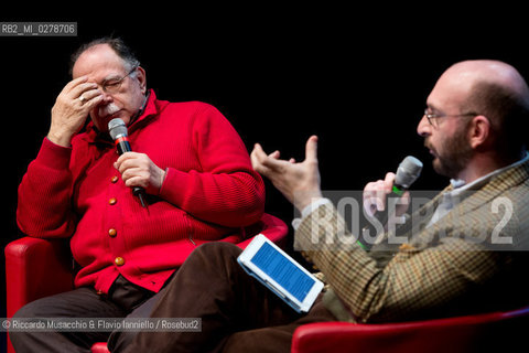 Roma, Auditorium Parco della Musica 17 03 2013.Libri come. Festa del Libro e della Lettura .Premi Strega si incontrano: .Alessandro Piperno e Walter Siti vincitori del Premio Strega 2012 e 2013 si incontrano in un dialogo che anticipa di 4 mesi prima la vittoria di Walter Siti del 2013. ©Riccardo Musacchio & Flavio Ianniello/Rosebud2