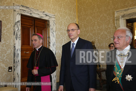 Città del Vaticano, Biblioteca Jul 04 2012.The Holy Father Papa Francesco meet Italian Premier Enrico Letta.. ©Riccardo Musacchio & Flavio Ianniello/Rosebud2