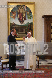 Città del Vaticano, Biblioteca Jul 04 2012.The Holy Father Papa Francesco meet Italian Premier Enrico Letta.. ©Riccardo Musacchio & Flavio Ianniello/Rosebud2