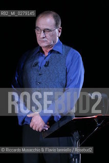 Rome, Oct 04 2007 Auditorium Parco della Musica.Italian writer and poet Vincenzo Cerami during the reading of the novel Le Mille e una Notte. ©Riccardo Musacchio & Flavio Ianniello/Rosebud2