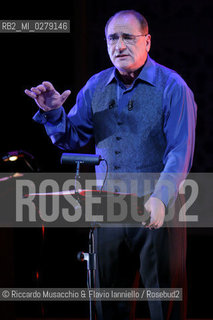 Rome, Oct 04 2007 Auditorium Parco della Musica.Italian writer and poet Vincenzo Cerami during the reading of the novel Le Mille e una Notte. ©Riccardo Musacchio & Flavio Ianniello/Rosebud2