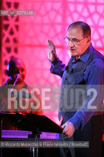 Rome, Oct 04 2007 Auditorium Parco della Musica.Italian writer and poet Vincenzo Cerami during the reading of the novel Le Mille e una Notte. ©Riccardo Musacchio & Flavio Ianniello/Rosebud2