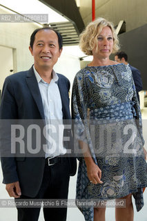 Roma, Museo del MAXXI 29 08 2013..Conferenza stampa di presentazione del Direttore Artistico Hou Hanru. nella foto:  Hou Hanru e Giovanna Melandri. ©Riccardo Musacchio & Flavio Ianniello/Rosebud2