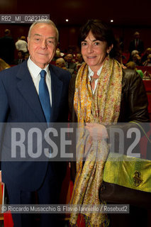 Roma, Auditorium parco della Musica 26 09 2013..Omaggio a Trovajoli .Orchestra e Coro dellAccademia Nazionale di Santa Cecilia.Franco Petracchi direttore.Enrico Pieranunzi pianoforte.Massimo Quarta violino.Nella foto: Gianni Letta con la figlia Marina. ©Riccardo Musacchio & Flavio Ianniello/Rosebud2