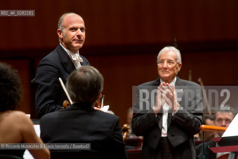 Roma, Auditorium parco della Musica 26 09 2013..Omaggio a Trovajoli .Orchestra e Coro dellAccademia Nazionale di Santa Cecilia.Franco Petracchi direttore.Enrico Pieranunzi pianoforte.Massimo Quarta violino. ©Riccardo Musacchio & Flavio Ianniello/Rosebud2