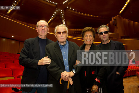 Roma, Auditorium parco della Musica 26 09 2013..Omaggio a Trovajoli .Orchestra e Coro dellAccademia Nazionale di Santa Cecilia.Franco Petracchi direttore.Enrico Pieranunzi pianoforte.Massimo Quarta violino.Nella foto: Quirino Conti, Piero Tosi, Carla fendi e Orlando Gentile. ©Riccardo Musacchio & Flavio Ianniello/Rosebud2