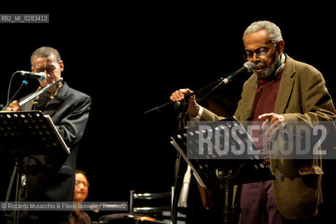 Rome, Auditorium Music park  Oct 28 2013.Roma Jazz Festival 2013 Speech .African-American writer of poetry, drama, fiction, essays, and music criticism Amiri Baraka in concert:  Word Music. ©Riccardo Musacchio & Flavio Ianniello/Rosebud2