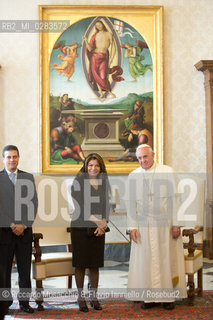 Città del Vaticano, 08 11 2013.Udienza del Santo Padre, Papa Francesco al Presidente della Repubblica del Costa Rica, S.E. la Sig.ra laura CHINCHILLA. ©Riccardo Musacchio & Flavio Ianniello/Rosebud2