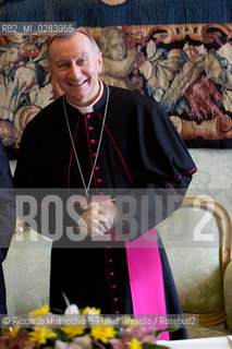 Città del Vaticano, Palazzo Apostolico 18 11 2013. Papa Francesco riceve in visita privata il Primo Ministro delle Bahamas Perry Gladstone Christie. .nella foto:  Lincontro con il neo segretario di Stato Vaticano Pietro Parolin al suo primo incontro ufficiale. ©Riccardo Musacchio & Flavio Ianniello/Rosebud2