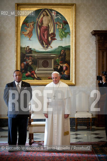 Città del Vaticano, Palazzo Apostolico 18 11 2013. Papa Francesco riceve in visita privata il Primo Ministro delle Bahamas Perry Gladstone Christie.  ©Riccardo Musacchio & Flavio Ianniello/Rosebud2