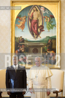 Città del Vaticano, Biblioteca 09 12  2013.Udienza del Santo Padre Papa Francesco al Presidente della Repubblica del Congo, S.E. Denis SASSOU NGUESSO. ©Riccardo Musacchio & Flavio Ianniello/Rosebud2