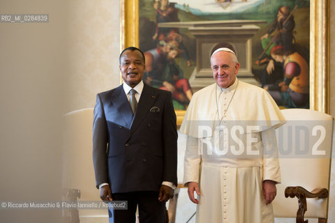 Città del Vaticano, Biblioteca 09 12  2013.Udienza del Santo Padre Papa Francesco al Presidente della Repubblica del Congo, S.E. Denis SASSOU NGUESSO. ©Riccardo Musacchio & Flavio Ianniello/Rosebud2