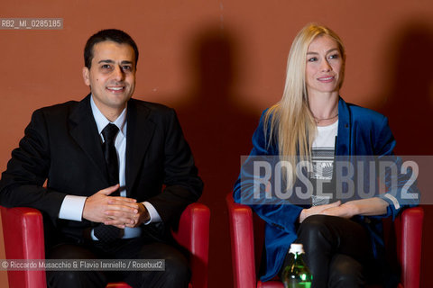 Roma, Auditorium Parco della Musica 09 01 2014.Conferenza stampa di presentazione di Eleonora Abbagnato e le stelle dellOperà di Parigi in scena il 26 Gennaio..Nella foto: da sin. Daniele Cipriani, Eleonora Abbagnato . ©Riccardo Musacchio & Flavio Ianniello/Rosebud2