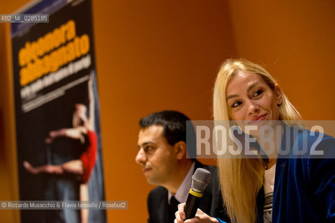 Roma, Auditorium Parco della Musica 09 01 2014.Conferenza stampa di presentazione di Eleonora Abbagnato e le stelle dellOperà di Parigi in scena il 26 Gennaio..Nella foto:  Daniele Cipriani, Eleonora Abbagnato  ©Riccardo Musacchio & Flavio Ianniello/Rosebud2