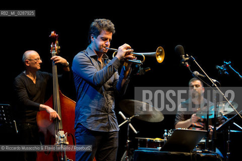 Roma, Auditorium Parco della Musica 27 11 2013.Chihiro Yamanaka Trio After Hours  .Chihiro Yamanaka  pianoforte.Aldo Vigorito  contrabbasso.Mikey Salgarello batteria..special guest Luca Aquino tromba. ©Riccardo Musacchio & Flavio Ianniello/Rosebud2