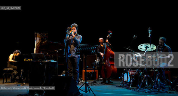 Roma, Auditorium Parco della Musica 27 11 2013.Chihiro Yamanaka Trio After Hours  .Chihiro Yamanaka  pianoforte.Aldo Vigorito  contrabbasso.Mikey Salgarello batteria..special guest Luca Aquino tromba. ©Riccardo Musacchio & Flavio Ianniello/Rosebud2