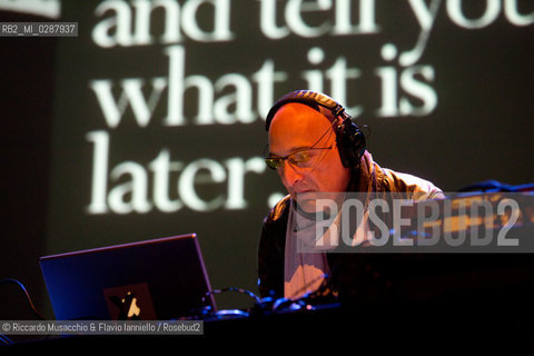 Roma, Auditorium Parco della Musica 18 10 2013.Roma Jazz Festival 2013 Speech .Paolo Fresu, Martux_m 101 Microlezioni di Jazz..Paolo Fresu tromba.Martux_m  aka  Maurizio Martusciello  elettronica . ©Riccardo Musacchio & Flavio Ianniello/Rosebud2
