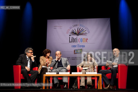 Roma, Auditorium Parco della Musica 17 03 2013.Libri come. Festa del Libro e della Lettura .Salman Rushdie Come Joseph Anton.conversazione con .Giancarlo De Cataldo e Melania Mazzucco.conduce Marino Sinibaldi. ©Riccardo Musacchio & Flavio Ianniello/Rosebud2