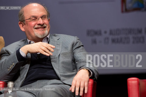 Roma, Auditorium Parco della Musica 17 03 2013.Libri come. Festa del Libro e della Lettura .Salman Rushdie Come Joseph Anton.conversazione con .Giancarlo De Cataldo e Melania Mazzucco.conduce Marino Sinibaldi. ©Riccardo Musacchio & Flavio Ianniello/Rosebud2