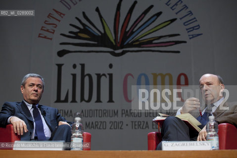 Roma,  Auditorium Parco della Musica 10 03 2012.Libri Come, Festa del Libro e della Letteratura.Nella foto: dialogo Ezio Mauro e Gustavo Zagrebelsky.  ©Riccardo Musacchio & Flavio Ianniello/Rosebud2