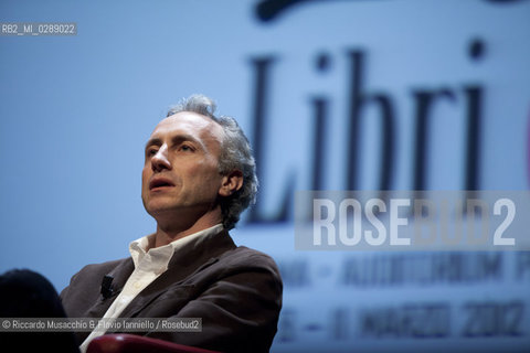Roma,  Auditorium Parco della Musica 09 03 2012.Libri Come, Festa del Libro e della Letteratura.Nella foto: dialogo fra Paolo Mieli e Marco Travaglio.  ©Riccardo Musacchio & Flavio Ianniello/Rosebud2