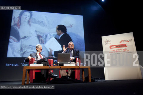 Roma,  Auditorium Parco della Musica 09 03 2012.Libri Come, Festa del Libro e della Letteratura.Nella foto: dialogo fra Salvatore Settis e Gian Antonio Stella.  ©Riccardo Musacchio & Flavio Ianniello/Rosebud2