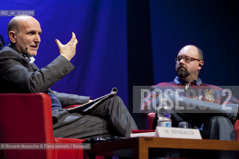 Roma,  Auditorium Parco della Musica 08 03 2012.Libri Come, Festa del Libro e della Letteratura.Nella foto: Carlos Ruiz Zafon conversazione con Marino Sinibaldi.   ©Riccardo Musacchio & Flavio Ianniello/Rosebud2