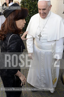 Roma 17/03/2014.Udienza del Santo Padre Francesco alla Signora Presidente di Argentina, la Dott.ssa Cristina FERNANDEZ DE KIRCHNER.. ©Riccardo Musacchio & Flavio Ianniello/Rosebud2