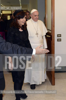 Roma 17/03/2014.Udienza del Santo Padre Francesco alla Signora Presidente di Argentina, la Dott.ssa Cristina FERNANDEZ DE KIRCHNER.. ©Riccardo Musacchio & Flavio Ianniello/Rosebud2