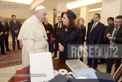 Roma 17/03/2014.Udienza del Santo Padre Francesco alla Signora Presidente di Argentina, la Dott.ssa Cristina FERNANDEZ DE KIRCHNER.. ©Riccardo Musacchio & Flavio Ianniello/Rosebud2