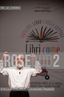 Roma, Auditorium Parco della Musica 13 03 2014.Libri Come, Festa del Libeo e della Lettura Il Lavoro..Nella foto: reading di Mimmo Cuticchio. ©Riccardo Musacchio & Flavio Ianniello/Rosebud2