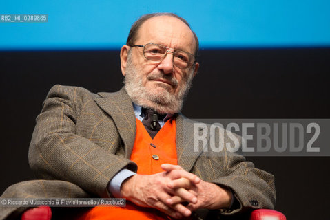 Roma, Auditorium Parco della Musica 13 03 2014.Libri Come, Festa del Libeo e della Lettura Il Lavoro..Nella foto: lezione di Umberto eco, interviene Stefano Bartezzaghi. ©Riccardo Musacchio & Flavio Ianniello/Rosebud2