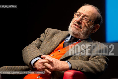 Roma, Auditorium Parco della Musica 13 03 2014.Libri Come, Festa del Libeo e della Lettura Il Lavoro..Nella foto: lezione di Umberto eco, interviene Stefano Bartezzaghi. ©Riccardo Musacchio & Flavio Ianniello/Rosebud2