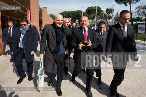 Roma, Auditorium Parco della Musica 13 03 2014.Libri Come, Festa del Libeo e della Lettura Il Lavoro.Nella foto:  Pietro Grasso Presidente del Senato accolto da Marino Sinibaldi. ©Riccardo Musacchio & Flavio Ianniello/Rosebud2