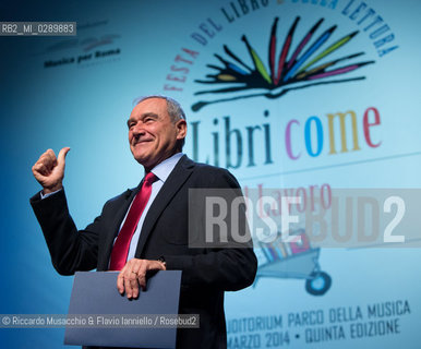 Roma, Auditorium Parco della Musica 13 03 2014.Libri Come, Festa del Libeo e della Lettura Il Lavoro.Nella foto: lezioni di mafia conferenza di Pietro Grasso Presidente del Senato. ©Riccardo Musacchio & Flavio Ianniello/Rosebud2
