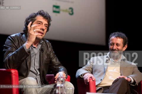 Roma, Auditorium Parco della Musica 13 03 2014.Libri Come, Festa del Libeo e della Lettura Il Lavoro..Nella foto: dialogo tra Sandro Veronesi e Michele Serra. ©Riccardo Musacchio & Flavio Ianniello/Rosebud2
