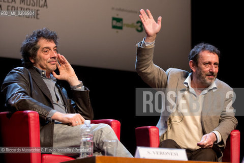 Roma, Auditorium Parco della Musica 13 03 2014.Libri Come, Festa del Libeo e della Lettura Il Lavoro..Nella foto: dialogo tra Sandro Veronesi e Michele Serra. ©Riccardo Musacchio & Flavio Ianniello/Rosebud2