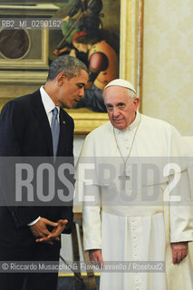 Città del Vaticano 27 03 2014.Sua Santità Papa Francesco riceve in Udienza privata il Presidente degli Stati Uniti dAmerica America Barack Obama.. ©Riccardo Musacchio & Flavio Ianniello/Rosebud2