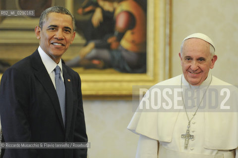 Città del Vaticano 27 03 2014.Sua Santità Papa Francesco riceve in Udienza privata il Presidente degli Stati Uniti dAmerica America Barack Obama.. ©Riccardo Musacchio & Flavio Ianniello/Rosebud2