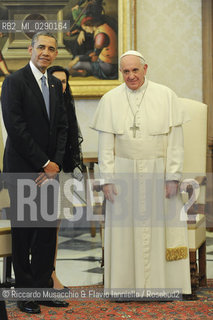 Città del Vaticano 27 03 2014.Sua Santità Papa Francesco riceve in Udienza privata il Presidente degli Stati Uniti dAmerica America Barack Obama.. ©Riccardo Musacchio & Flavio Ianniello/Rosebud2